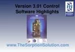 Version 3.01 Control Software Highlights - slide 1