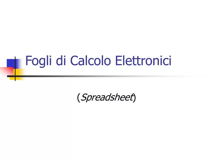 fogli di calcolo elettronici