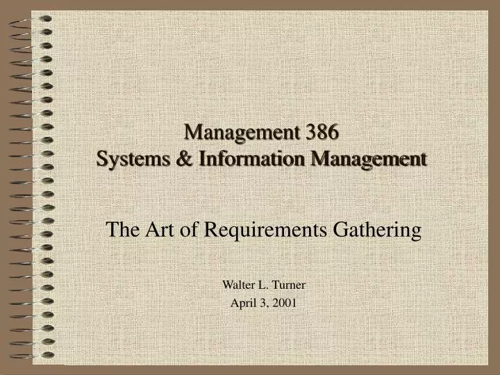 management 386 systems information management