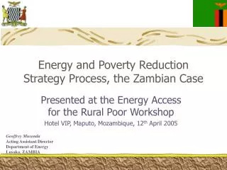 Energy and Poverty Reduction Strategy Process, the Zambian Case