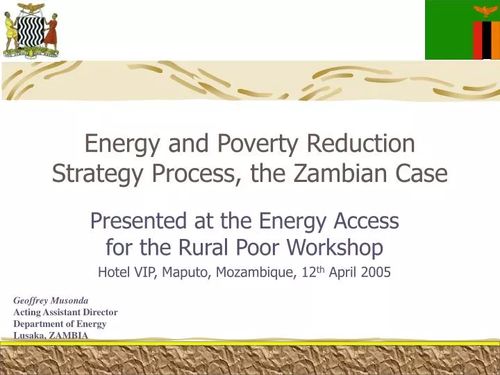 energy and poverty reduction strategy process the zambian case