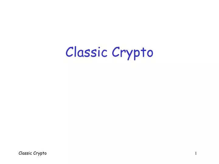 classic crypto