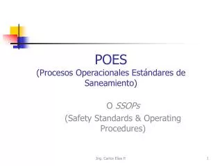 POES (Procesos Operacionales Estándares de Saneamiento)