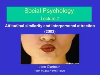 Social Psychology Lecture 7