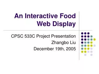 An Interactive Food Web Display