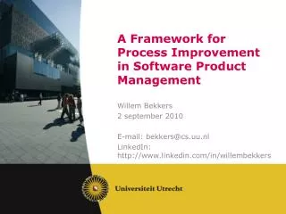 A Framework for Process Improvement in Software Product Management