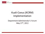 Kuali-Coeus (KCRM) Implementation - slide 1