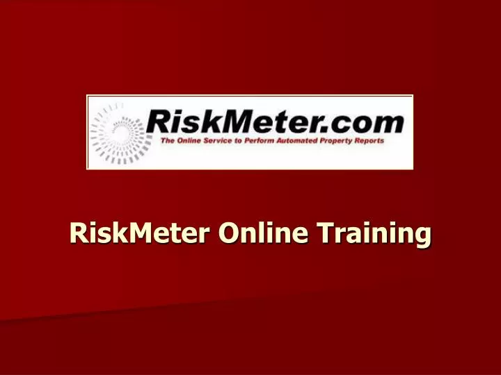 riskmeter online training