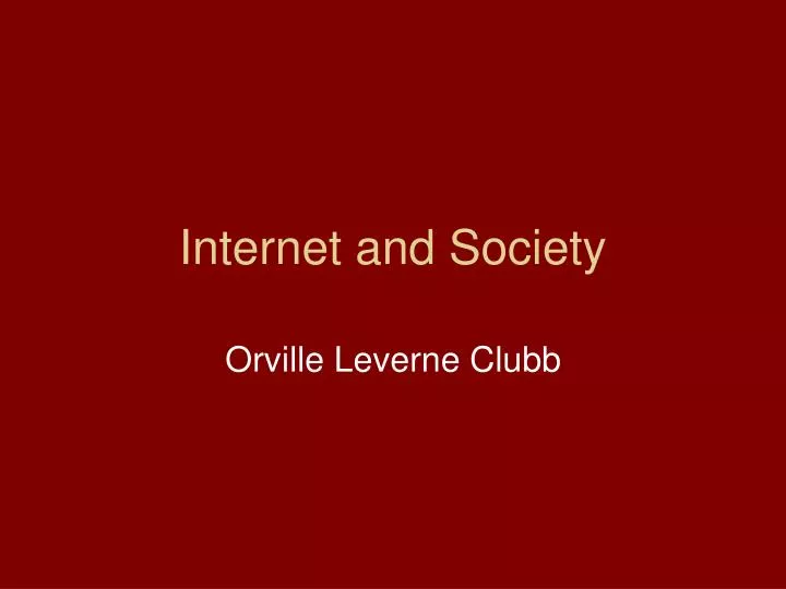internet and society