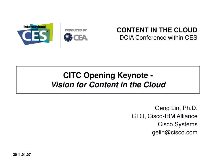 citc opening keynote vision for content in the cloud