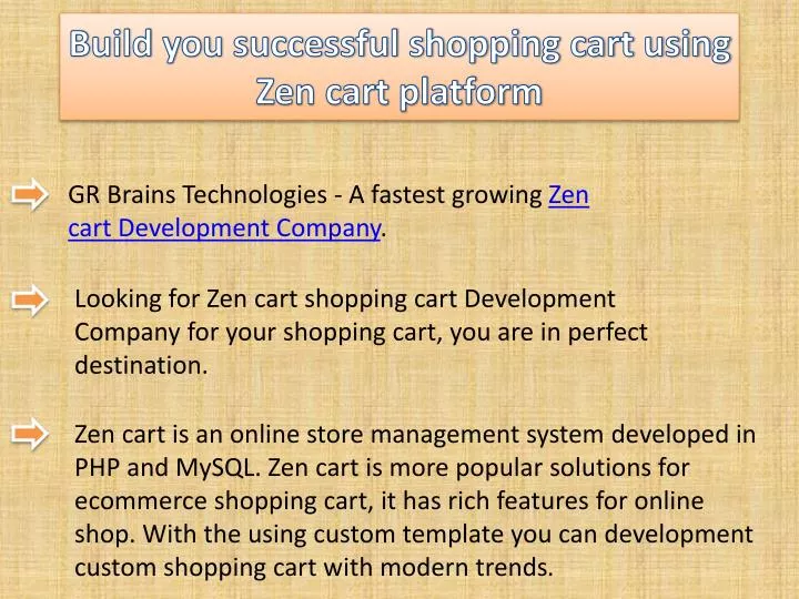 build you successful shopping cart using zen cart platform