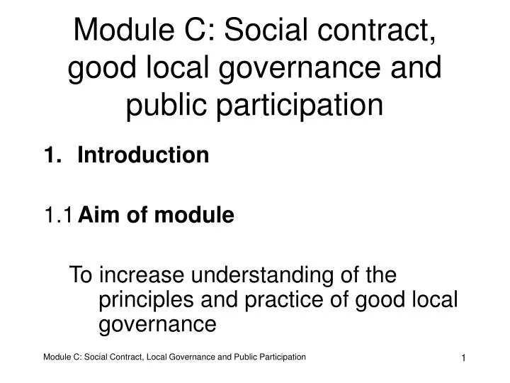 module c social contract good local governance and public participation