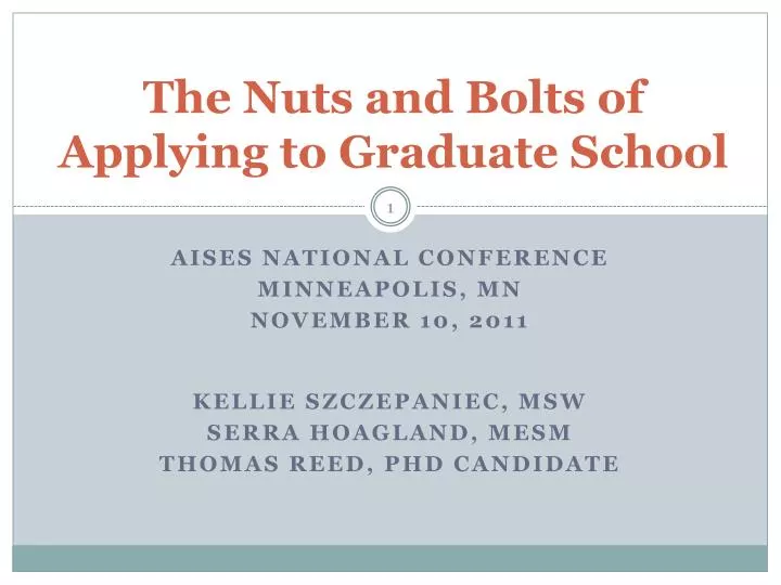the nuts and bolts of applying to graduate school