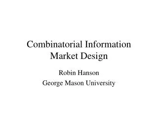 Combinatorial Information Market Design