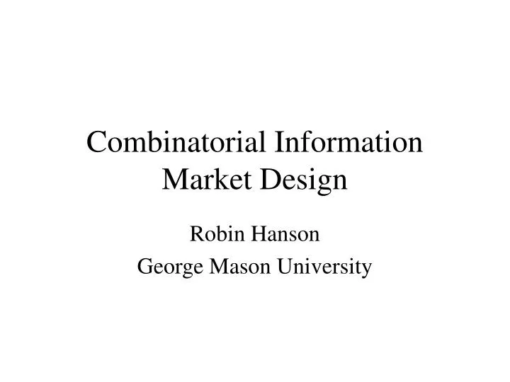 combinatorial information market design