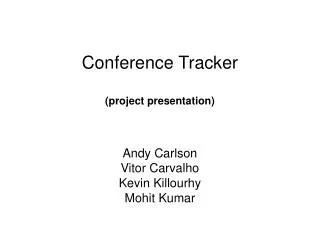 Conference Tracker (project presentation)