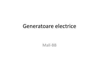 Generatoare electrice
