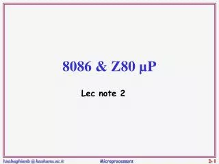 8086 &amp; Z80 µP
