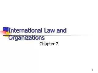 International Law and Organizations