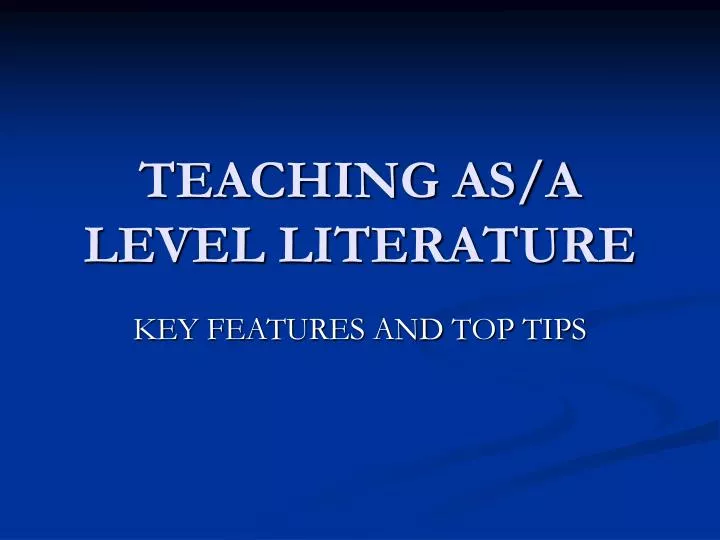teaching as a level literature