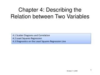 Chapter 4: Describing the Relation between Two Variables