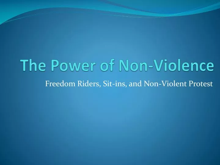 the power of non violence