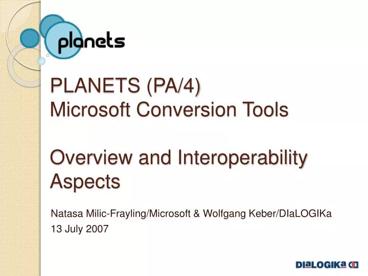 planets pa 4 microsoft conversion tools overview and interoperability aspects