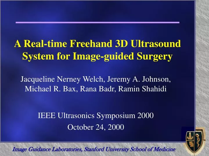 a real time freehand 3d ultrasound system for image guided surgery