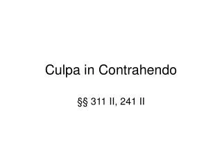culpa in contrahendo