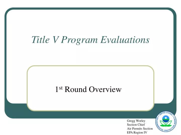 title v program evaluations