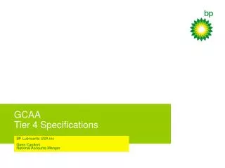 GCAA Tier 4 Specifications