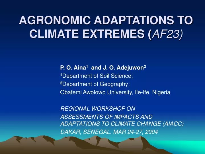 agronomic adaptations to climate extremes af23