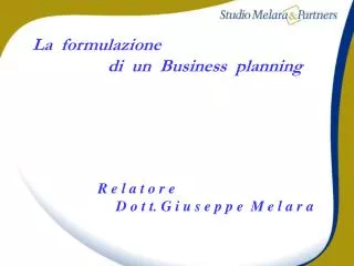 La formulazione di un Business planning