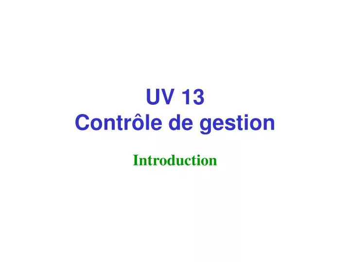 uv 13 contr le de gestion