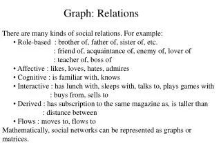 Graph: Relations