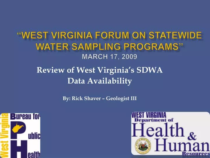 west virginia forum on statewide water sampling programs march 17 2009