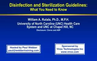 Disinfection and Sterilization Guidelines: What You Need to Know