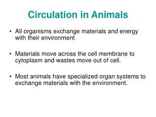 Circulation in Animals