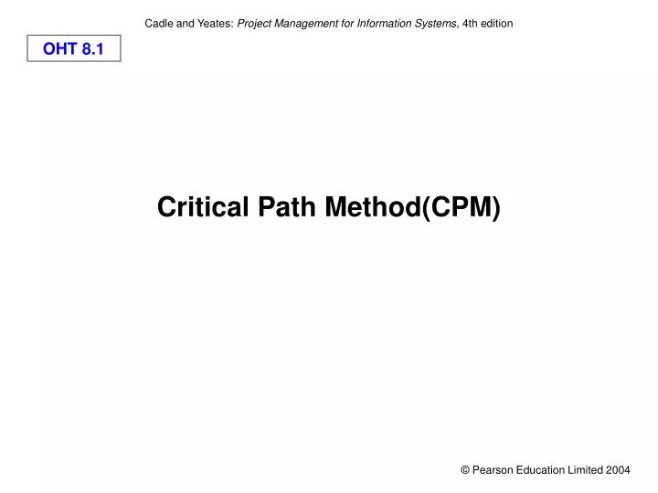 critical path method cpm