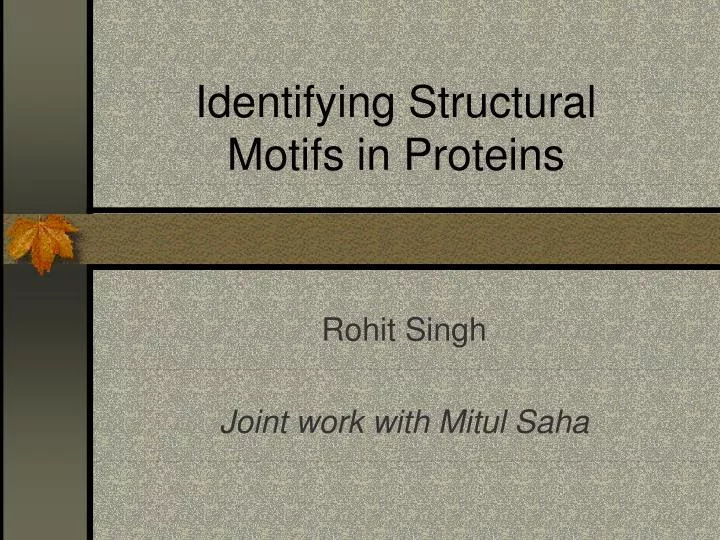 identifying structural motifs in proteins