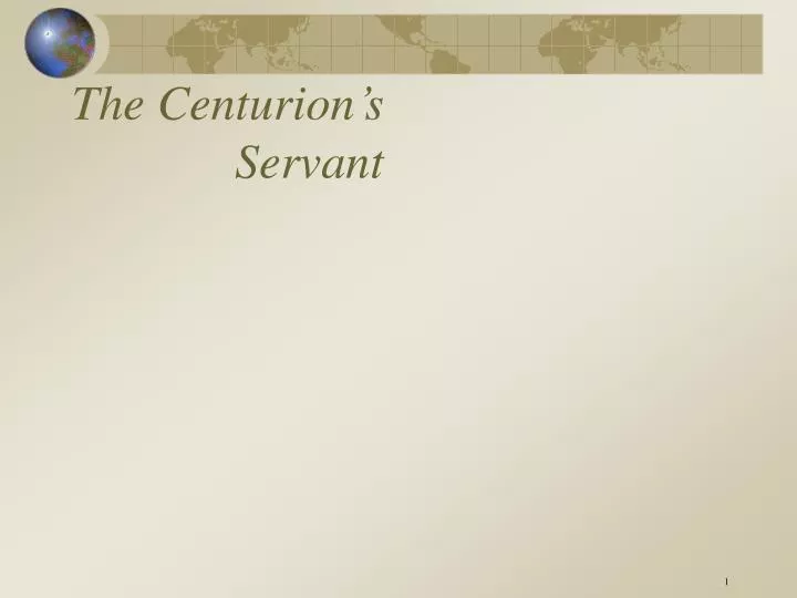 the centurion s servant
