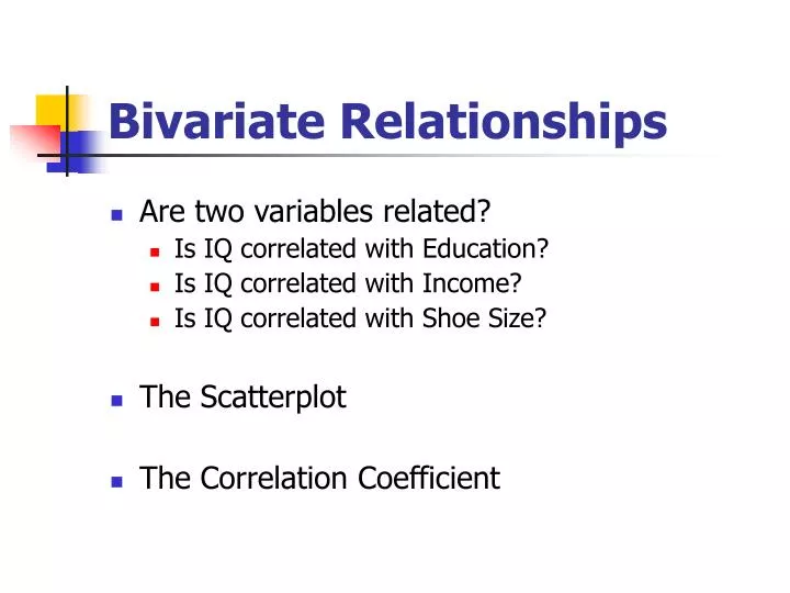 bivariate relationships