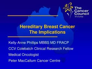 Hereditary Breast Cancer The Implications