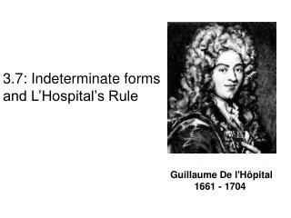 Guillaume De l'Hôpital 1661 - 1704