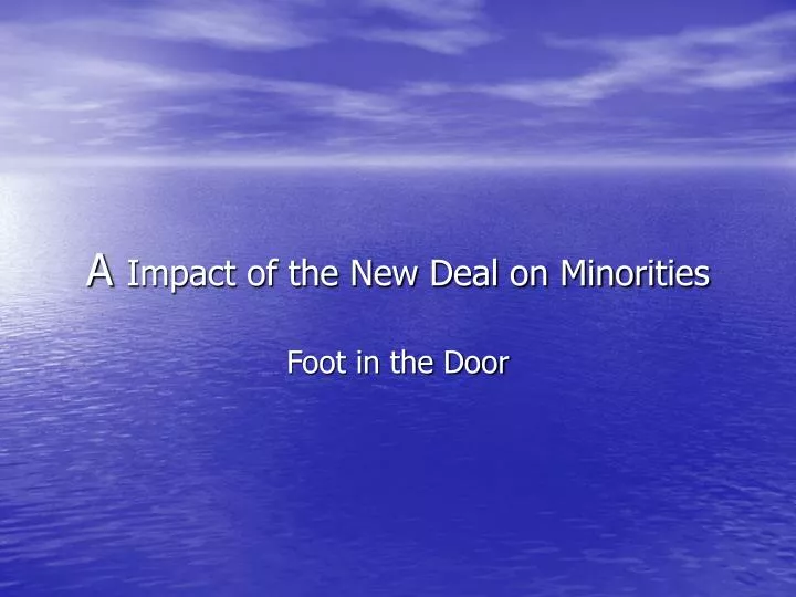 a impact of the new deal on minorities