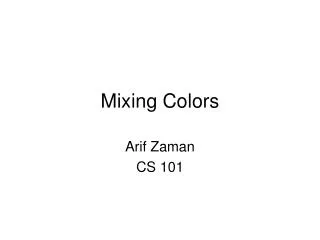 Mixing Colors