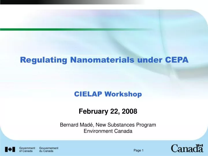 regulating nanomaterials under cepa