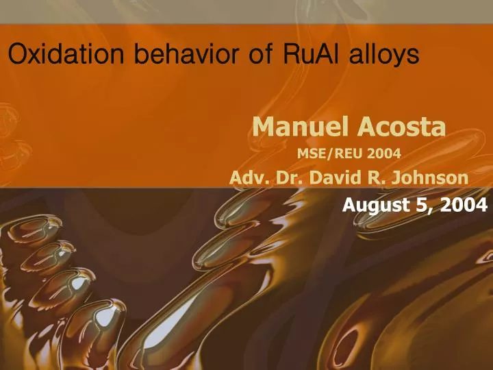 oxidation behavior of rual alloys