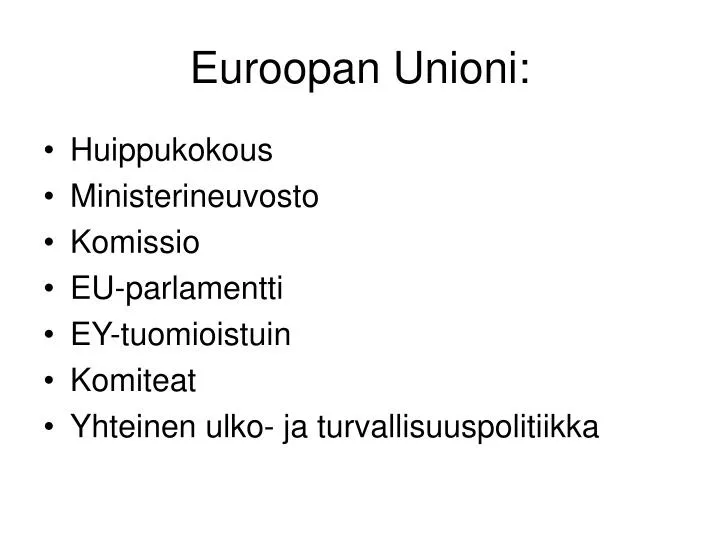 euroopan unioni
