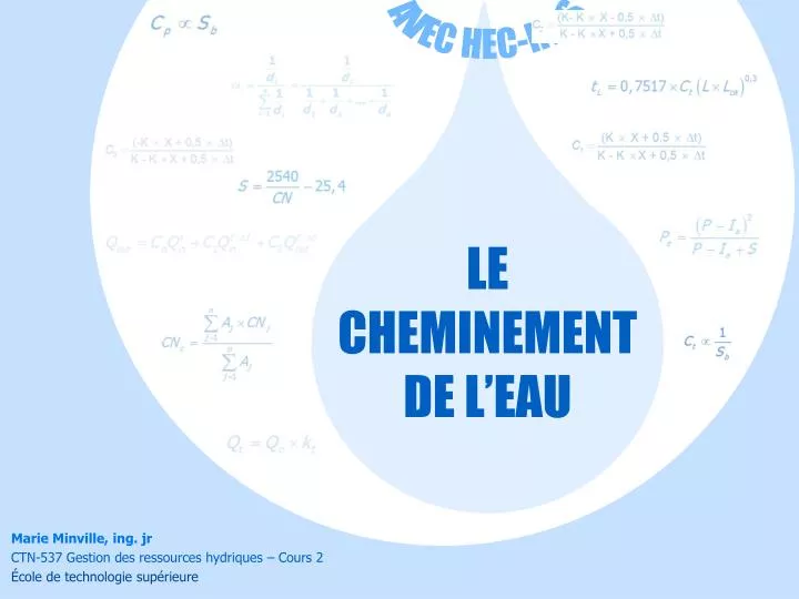 le cheminement de l eau